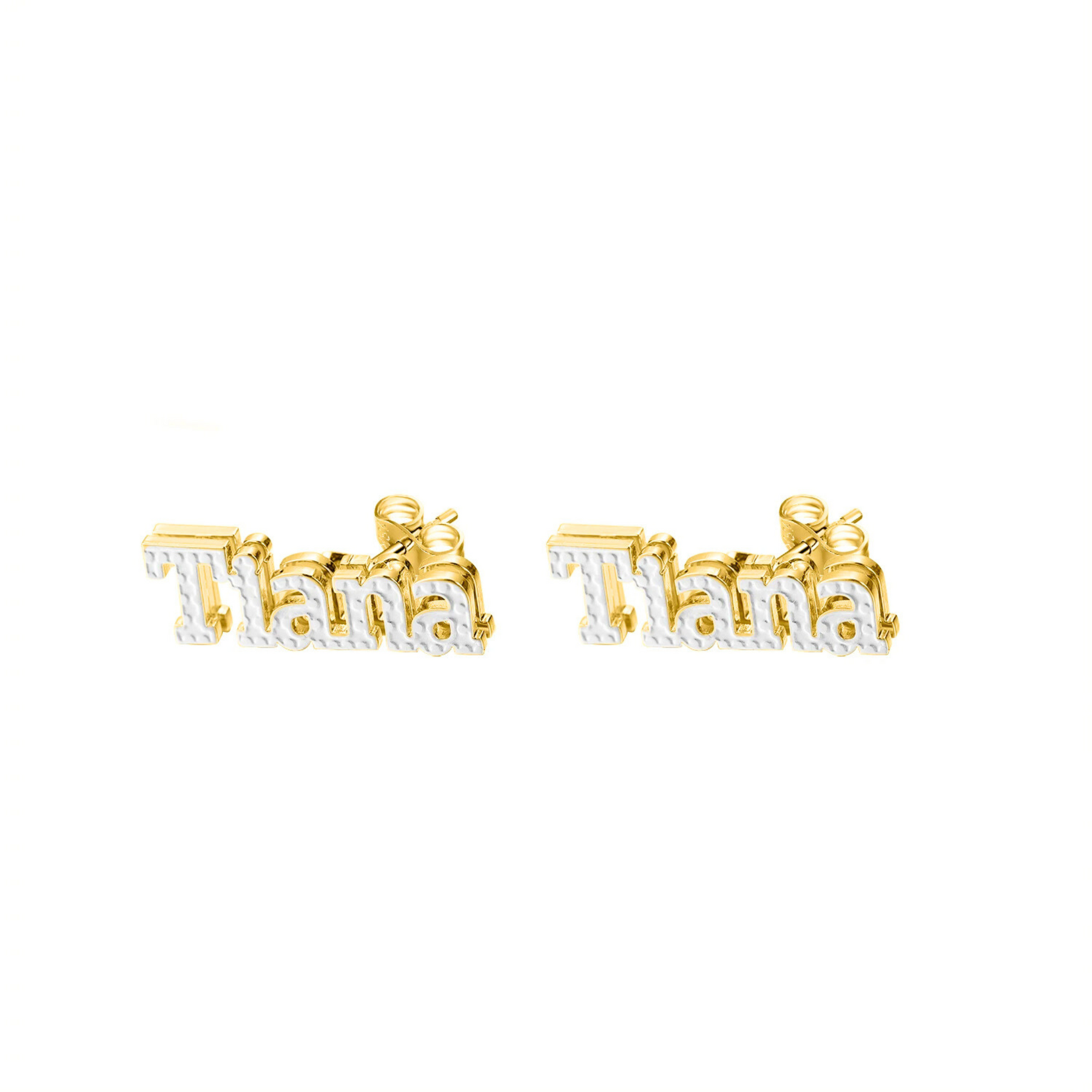 Double Plated Bold Name Studs