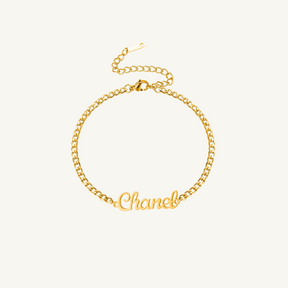 Script Name Bracelet w/ Cuban Chain