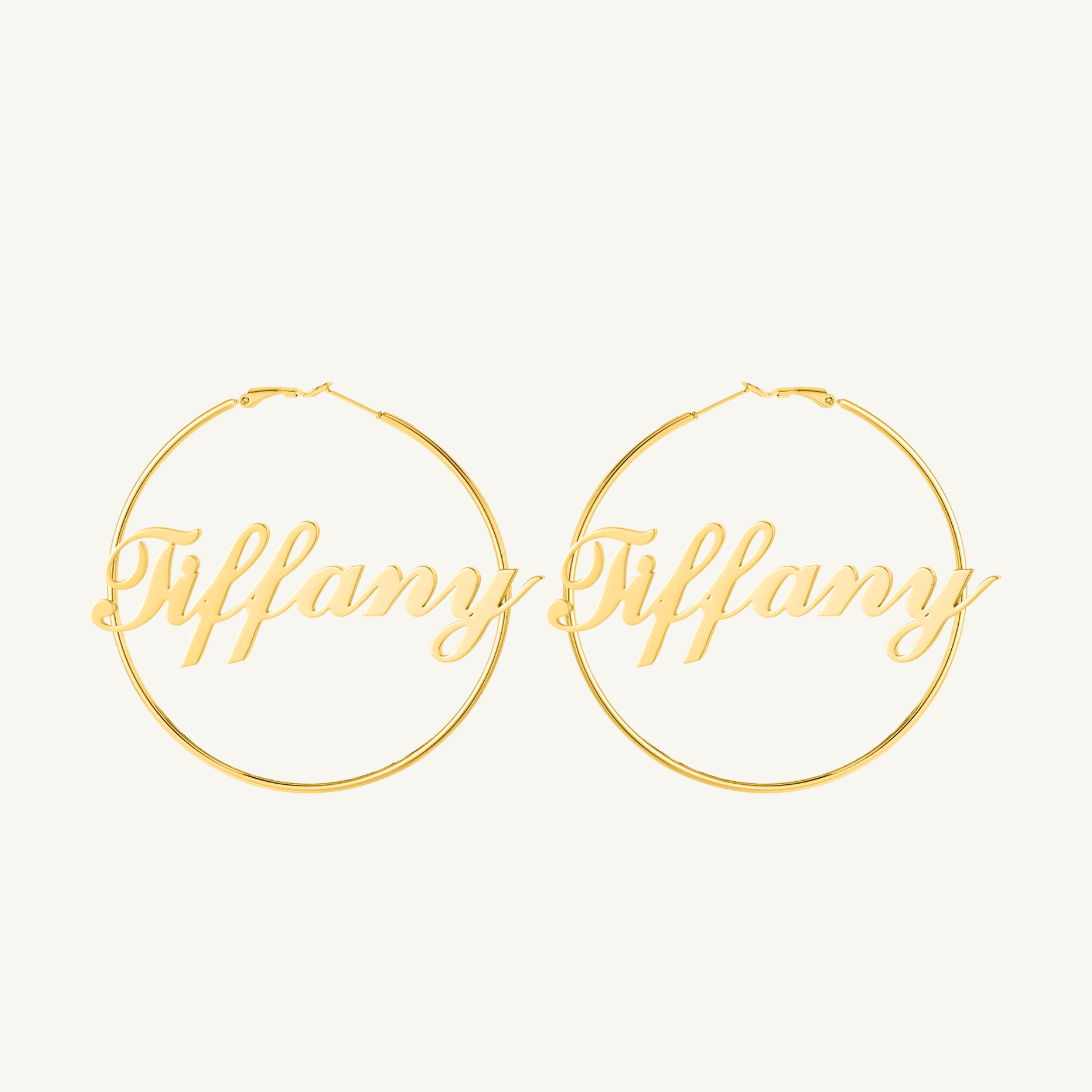 Classic Thin Name Hoop Earrings