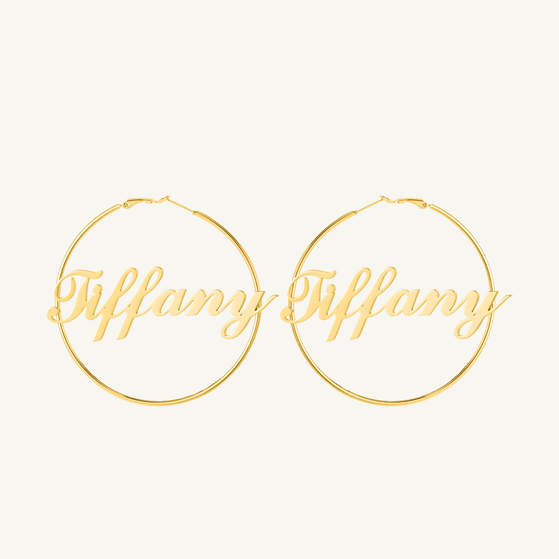 Classic Thin Name Hoop Earrings