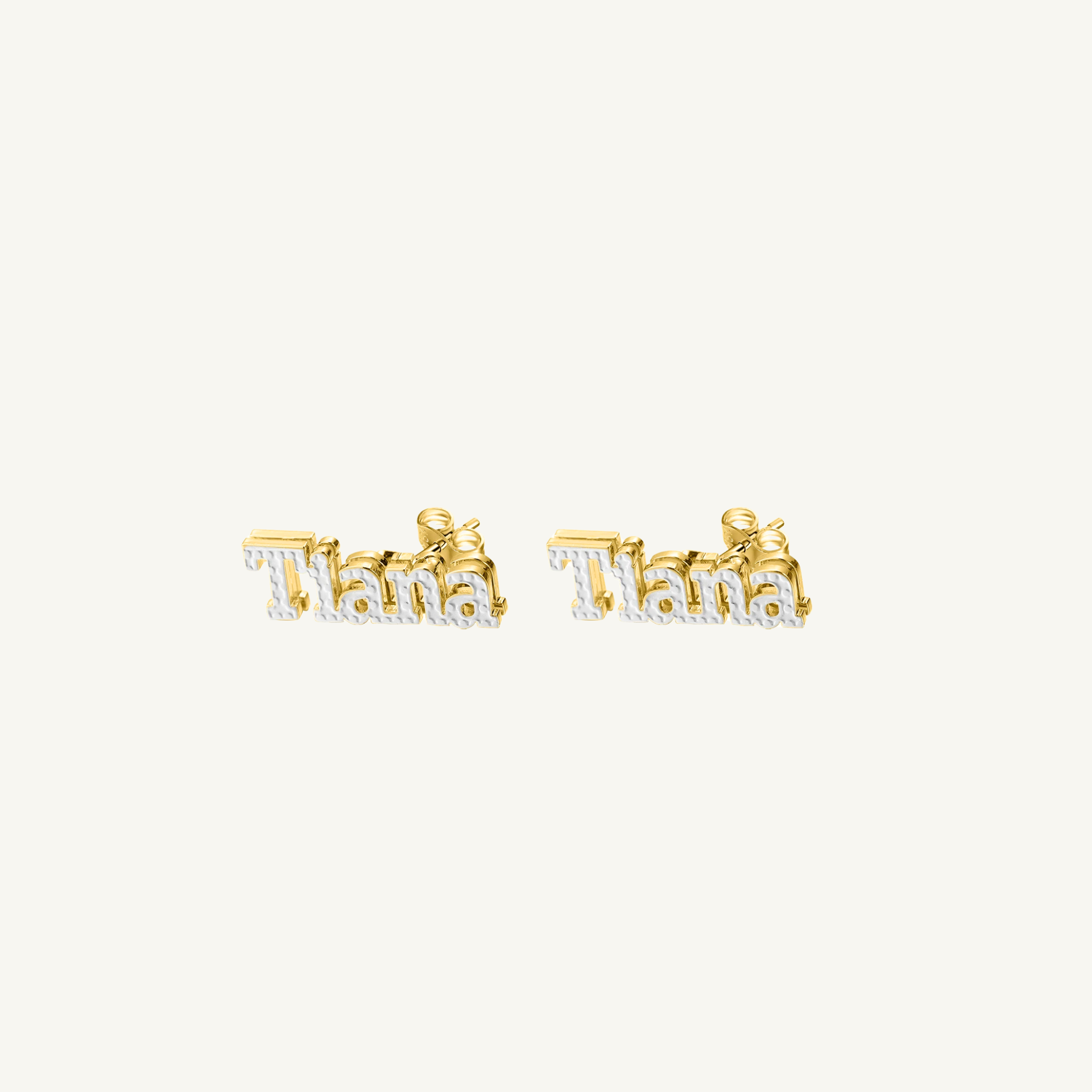 Double Plated Bold Name Studs