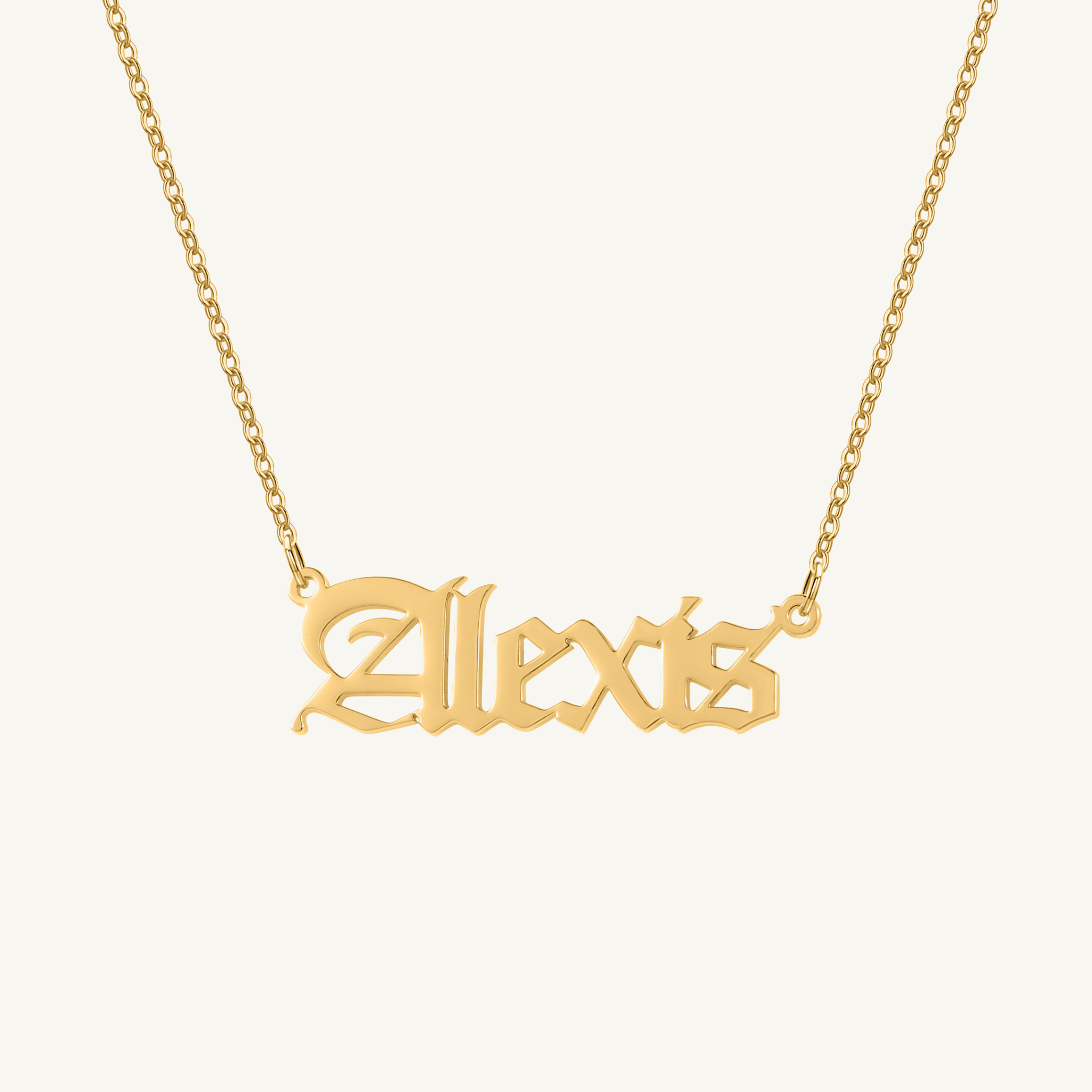 Old English Name Necklace