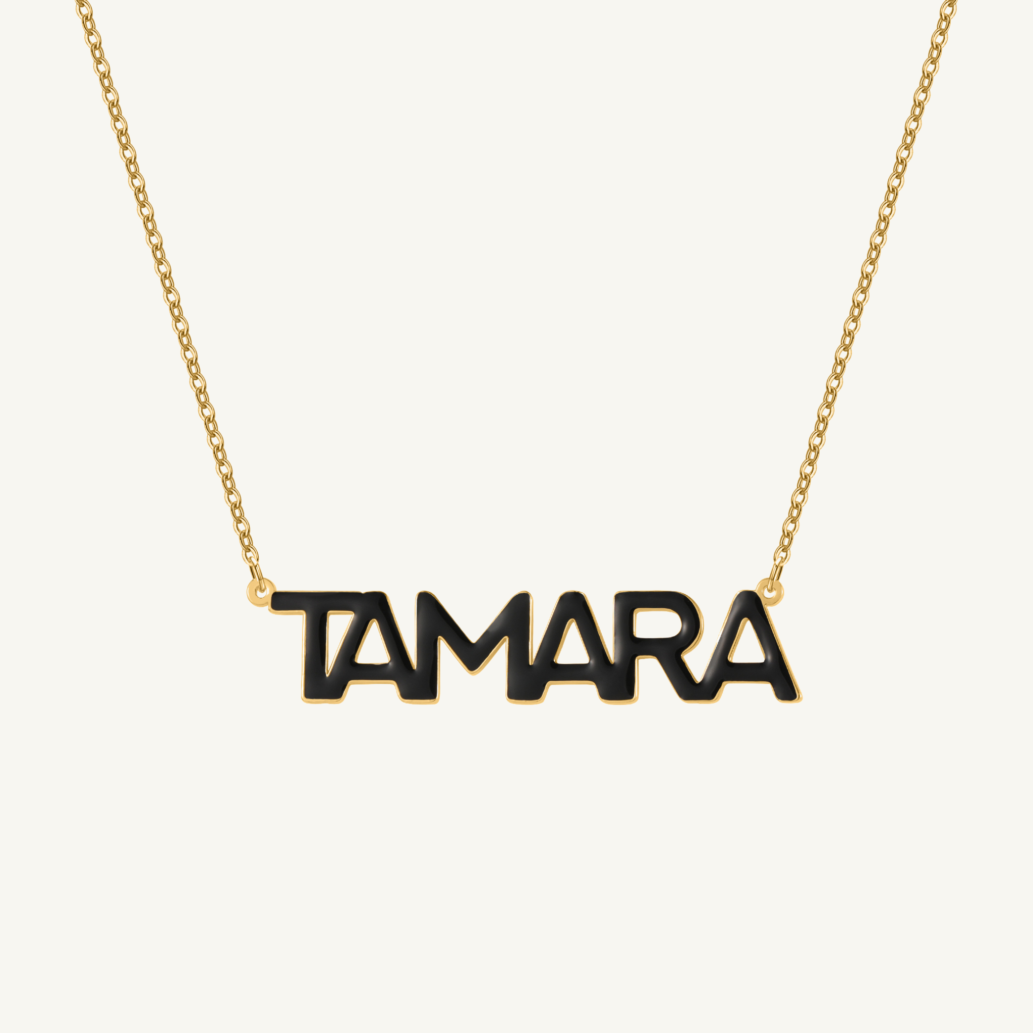 Bold Enamel Name Necklace