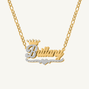 Royal Heart Double Plated Name Necklace